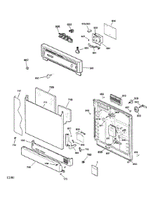 Escutcheon & Door Assembly parts for Kenmore Dishwasher 363.15129100 (36315129100, 363 15129100) from AppliancePartsPros.com