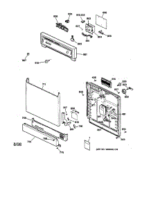 Escutcheon & Door Assembly parts for Kenmore Dishwasher 363.15165791 (36315165791, 363 15165791) from AppliancePartsPros.com