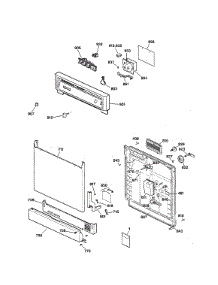 Escutcheon & Door Assembly parts for Kenmore Dishwasher 363.15165792 (36315165792, 363 15165792) from AppliancePartsPros.com