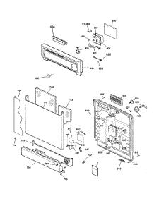Escutcheon & Door Assembly parts for Kenmore Dishwasher 363.15222100 (36315222100, 363 15222100) from AppliancePartsPros.com