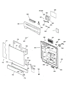 Escutcheon & Door Assembly parts for Kenmore Dishwasher 363.15329100 (36315329100, 363 15329100) from AppliancePartsPros.com