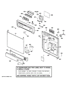 Escutcheon & Door Assembly parts for Kenmore Dishwasher 363.15461790 (36315461790, 363 15461790) from AppliancePartsPros.com