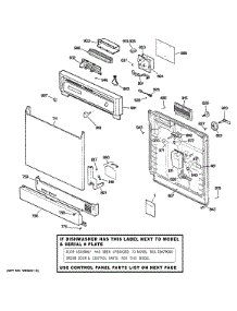 Escutcheon & Door Assembly parts for Kenmore Dishwasher 363.15465790 (36315465790, 363 15465790) from AppliancePartsPros.com