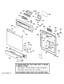 Escutcheon & Door Assembly parts for Kenmore Dishwasher 363.15465791 (36315465791, 363 15465791) from AppliancePartsPros.com