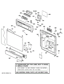 Escutcheon & Door Assembly parts for Kenmore Dishwasher 363.15465794 (36315465794, 363 15465794) from AppliancePartsPros.com
