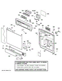 Escutcheon & Door Assembly parts for Kenmore Dishwasher 363.15465795 (36315465795, 363 15465795) from AppliancePartsPros.com