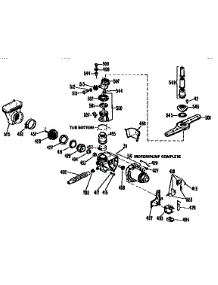 Motor Pump Mechanism parts for Kenmore Dishwasher 363.1554193 (3631554193, 363 1554193) from AppliancePartsPros.com