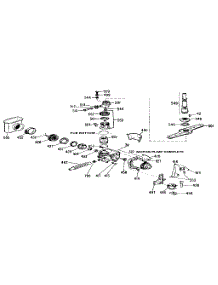 Motor Pump Mechanism parts for Kenmore Dishwasher 363.1555590 (3631555590, 363 1555590) from AppliancePartsPros.com