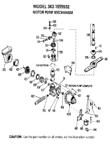 Pump And Motor parts for Kenmore Dishwasher 363.1555592 (3631555592, 363 1555592) from AppliancePartsPros.com