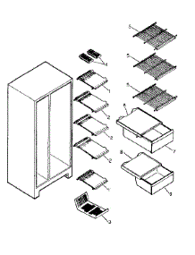 Shelves parts for Kenmore Refrigerator 253.8489110 (2538489110, 253 8489110) from AppliancePartsPros.com