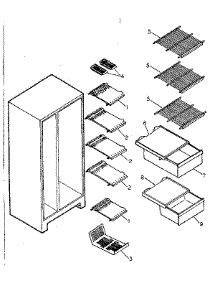 Shelves parts for Kenmore Refrigerator 253.8489121 (2538489121, 253 8489121) from AppliancePartsPros.com