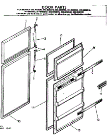 Door Parts parts for Kenmore Refrigerator 253.8602552 (2538602552, 253 8602552) from AppliancePartsPros.com