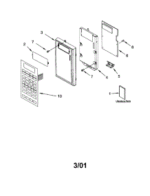 Control Panel parts for Kenmore Microwave 665.61612100 (66561612100, 665 61612100) from AppliancePartsPros.com