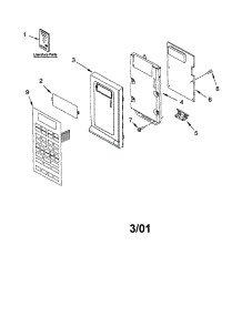 Control Panel parts for Kenmore Microwave 665.61629100 (66561629100, 665 61629100) from AppliancePartsPros.com