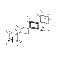 Door parts for Kenmore Microwave 665.61682100 (66561682100, 665 61682100) from AppliancePartsPros.com