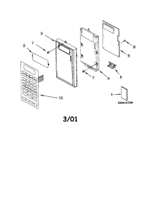 Control Panel parts for Kenmore Microwave 665.61709100 (66561709100, 665 61709100) from AppliancePartsPros.com