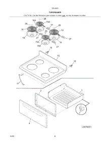 Top / Drawer parts for Kenmore Range 790.90834604 (79090834604, 790 90834604) from AppliancePartsPros.com