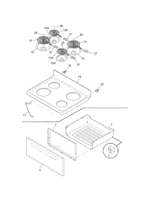 Top / Drawer parts for Kenmore Range 790.90834606 (79090834606, 790 90834606) from AppliancePartsPros.com