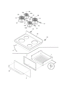 Top / Drawer parts for Kenmore Range 790.91073701 (79091073701, 790 91073701) from AppliancePartsPros.com