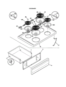 Top / Drawer parts for Kenmore Range 790.91105891 (79091105891, 790 91105891) from AppliancePartsPros.com