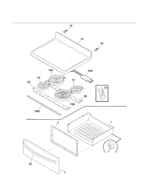 Top / Drawer parts for Kenmore Range 790.91313010 (79091313010, 790 91313010) from AppliancePartsPros.com