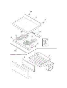 Top / Drawer parts for Kenmore Range 790.91314012 (79091314012, 790 91314012) from AppliancePartsPros.com