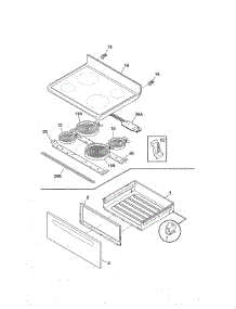 Top / Drawer parts for Kenmore Range 790.91319011 (79091319011, 790 91319011) from AppliancePartsPros.com