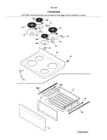 Top / Drawer parts for Kenmore Range 790.92552810 (79092552810, 790 92552810) from AppliancePartsPros.com
