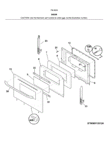 Door parts for Kenmore Range 790.92552810 (79092552810, 790 92552810) from AppliancePartsPros.com