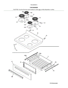 Top / Drawer parts for Kenmore Range 790.92553810 (79092553810, 790 92553810) from AppliancePartsPros.com