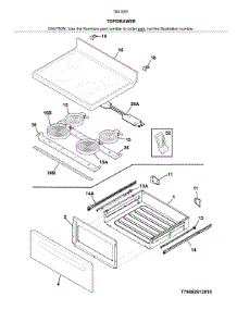 Top / Drawer parts for Kenmore Range 790.92612810 (79092612810, 790 92612810) from AppliancePartsPros.com