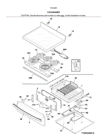 Top / Drawer parts for Kenmore Range 790.92653810 (79092653810, 790 92653810) from AppliancePartsPros.com