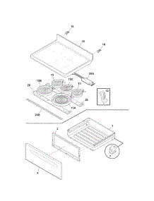 Top / Drawer parts for Kenmore Range 790.92702011 (79092702011, 790 92702011) from AppliancePartsPros.com