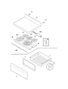 Top / Drawer parts for Kenmore Range 790.92709010 (79092709010, 790 92709010) from AppliancePartsPros.com