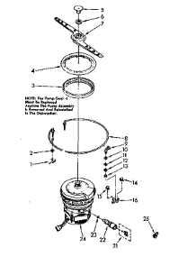Heater, Pump And Lower Sprayarm parts for Kenmore Dishwasher 665.1778580 (6651778580, 665 1778580) from AppliancePartsPros.com