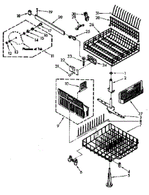 Dishrack parts for Kenmore Dishwasher 665.1778580 (6651778580, 665 1778580) from AppliancePartsPros.com