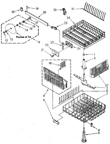 Dishrack parts for Kenmore Dishwasher 665.1778582 (6651778582, 665 1778582) from AppliancePartsPros.com