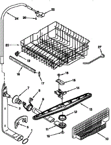 Upper Dishrack And Water Feed parts for Kenmore Dishwasher 665.17791790 (66517791790, 665 17791790) from AppliancePartsPros.com