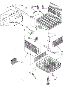 Dishrack parts for Kenmore Dishwasher 665.1779582 (6651779582, 665 1779582) from AppliancePartsPros.com