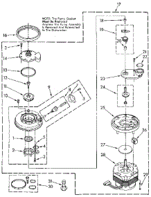Pump And Motor parts for Kenmore Dishwasher 665.1779583 (6651779583, 665 1779583) from AppliancePartsPros.com