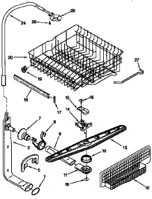 Upper Dishrack And Water Feed parts for Kenmore Dishwasher 665.17798790 (66517798790, 665 17798790) from AppliancePartsPros.com