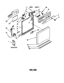 Frame And Console parts for Kenmore Dishwasher 665.17799992 (66517799992, 665 17799992) from AppliancePartsPros.com