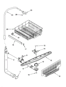 Upper Dishrack And Water Feed Parts parts for Kenmore Dishwasher 665.17829001 (66517829001, 665 17829001) from AppliancePartsPros.com