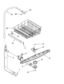 Upper Dishrack And Water Feed Parts parts for Kenmore Dishwasher 665.17844400 (66517844400, 665 17844400) from AppliancePartsPros.com