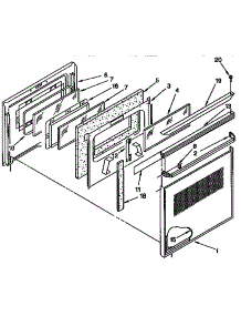 Door parts for Kenmore Wall Oven 665.4098450 (6654098450, 665 4098450) from AppliancePartsPros.com