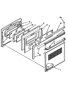 Door parts for Kenmore Range 665.4098451 (6654098451, 665 4098451) from AppliancePartsPros.com