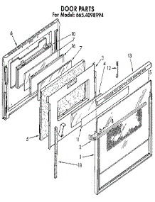 Door parts for Kenmore Wall Oven 665.4098994 (6654098994, 665 4098994) from AppliancePartsPros.com