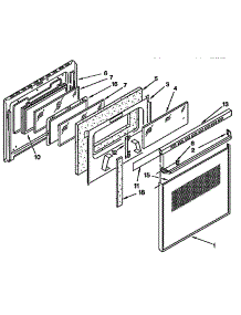 Door parts for Kenmore Range 665.4098996 (6654098996, 665 4098996) from AppliancePartsPros.com
