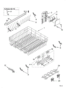 Upper Rack And Track Parts parts for Kenmore Dishwasher 665.16262401 (66516262401, 665 16262401) from AppliancePartsPros.com