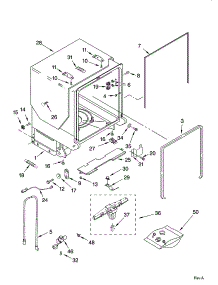 Tub And Frame Parts parts for Kenmore Dishwasher 665.16264401 (66516264401, 665 16264401) from AppliancePartsPros.com